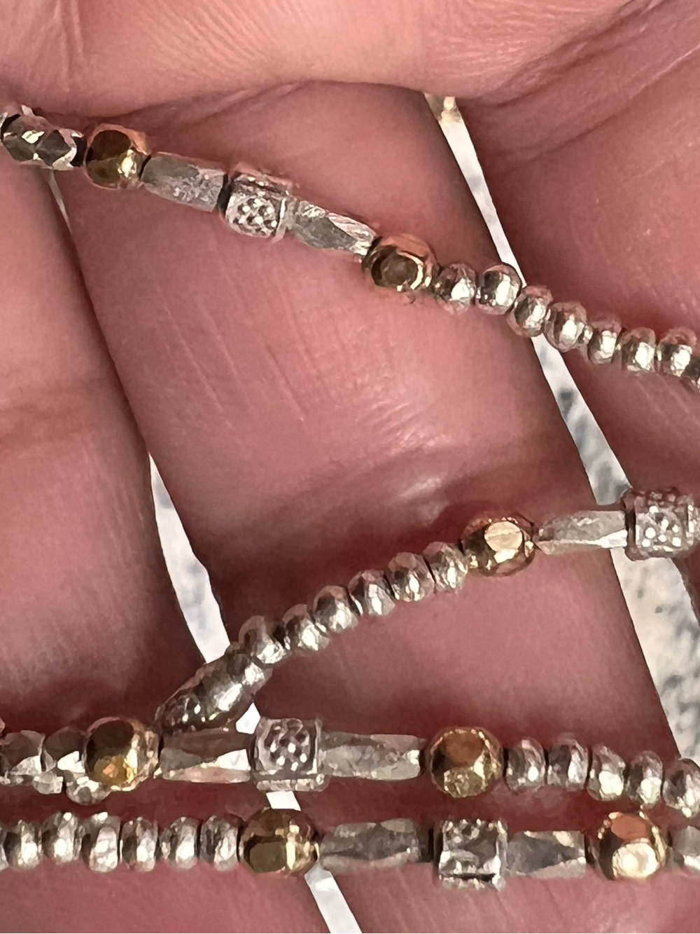 Sterling Silver and Gold Accent Beaded choker- Women Jewelry
